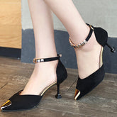 Closed-toe Ankle Strap Pumps Stiletto Heel Sandals